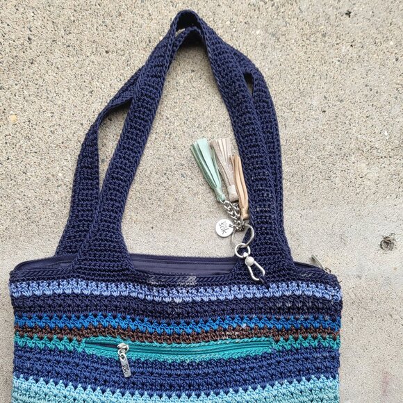 The SAK Blue Neptune Blue Stripe Casual Classics Tote Bag - Picture 2 of 6